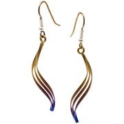 Ti2 Titanium Wirework Double Twist Drop Earrings - Brown