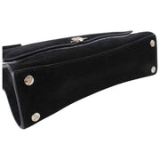 Vivienne Westwood Bianca Suede Leather Small Shoulder Bag  - Black