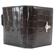 Vivienne Westwood Embossed Croc Slim Flap Card Holder Purse - Black