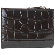 Vivienne Westwood Embossed Croc Slim Flap Card Holder Purse - Black