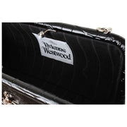 Vivienne Westwood Jane Croc Effect Frame Purse Bag - Black
