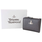 Vivienne Westwood Saffiano Slim Flap Card Holder Purse - Black