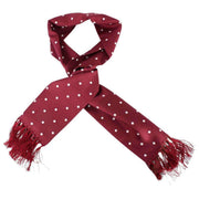 Knightsbridge Neckwear Polka Dot Aviator Silk Scarf - Burgundy/White