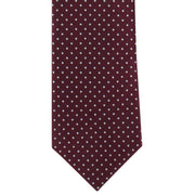 Michelsons of London Spot Polyester Tie and Pocket Square Set - Wine/White