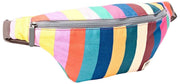 Roka Mill Hill Small Cotton Canvas Bum Bag - Wide Multi Stripe
