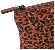 Roka Maida Vale Medium Cotton Canvas Pouch - Mini Leopard Brown