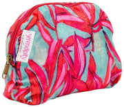 Elie Beaumont Serendipity Velvet Cosmetic Pouch - Coral Lily Pink