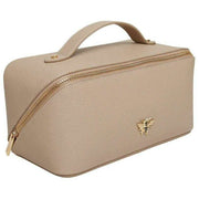 Alice Wheeler London Luxury Travel Train Case - Stone Beige