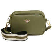 Alice Wheeler London Mini Camera Crossbody Bag - Olive Green