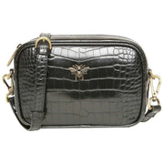 Alice Wheeler London Mini Mayfair Camera Cross Body Bag - Black Croc