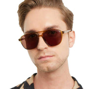 Barner Brad Glossy Sunglasses - Ecru Olive Green/Cocoa Brown