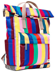 Roka Canfield B Medium Recycled Canvas Backpack - Wide Multi Stripe