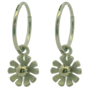 ti2-titanium-ten-petal-flower-charm-hoop-earrings---natural-silver-34455974