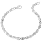 Beginnings Diamond Cut Rope Chain Bracelet - Silver