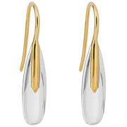 Beginnings Elongated Pebble Drop Earrings - Silver/Gold