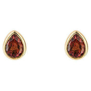 Beginnings January Semi-Precious Birthstone Earrings - Gold/Red