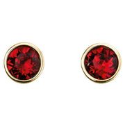 Beginnings July Crystal Birthstone Earrings - Gold/Red