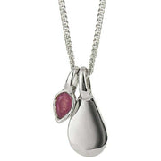 Beginnings July Semi-Precious Birthstone Necklace - Silver/Pink
