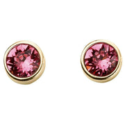 Beginnings October Crystal Birthstone Earrings - Gold/Pink