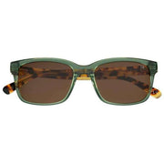 Botaniq Narrow Rectangle Sunglasses - Green/Brown Tort