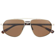 Botaniq Stylish Double Bridge Sunglasses - Gold/Brown Tort