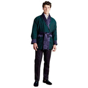 Bown of London Russborough Short Smoking Jacket - Green/Navy