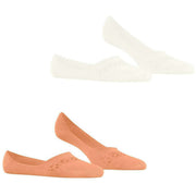 Burlington Everyday 2-Pack Invisible Socks - Off White Neon Red
