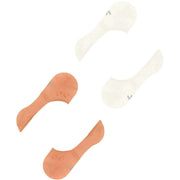 Burlington Everyday 2-Pack Invisible Socks - Off White Neon Red
