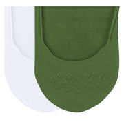 Burlington Everyday 2 Pack No Show Socks - Fir Green/White