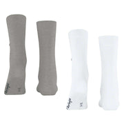 Burlington Everyday 2 Pack Socks - White/Grey