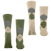 Burlington Everyday Argyle 2-Pack Socks - Salvia Green