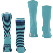Burlington Everyday Stripe Mix 2-Pack Socks - Key Largo Blue