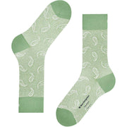 Burlington Paisley Socks - Quiet Green