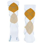 Burlington Rib Court Socks - White/Yellow