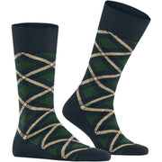 Burlington Tartan Socks - Marine Blue