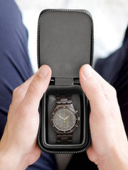 Stackers Zipped Mini Travel Watch Box - Black