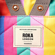 Roka Hampton Small Cotton Canvas Backpack - Wide Multi Stripe