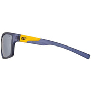 CAT Angled Rectangular Wrap Sunglasses - Blue