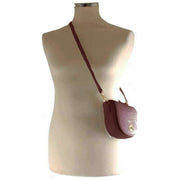 David Jones Small Turnlock Shoulder Bag - Bordeaux Burgundy