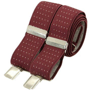 David Van Hagen Polka Dot 35mm Braces - Burgundy/Silver