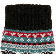 Dents Abstract Half Finger Knitted Gloves - Black