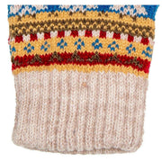 Dents Abstract Half Finger Knitted Gloves - Oatmeal Beige