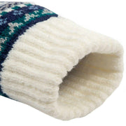 Dents Abstract Half Finger Knitted Gloves - Winter White