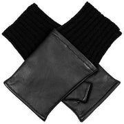 Dents Aubrey Fingerless Leather Mittens - Black