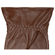 Dents Bruton Waxed Cotton Quilted Touchscreen Leather Gloves - Chestnut Brown