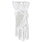 Dents Caroline Double Cuff and Bow Spotty Tulle Gloves - Ivory