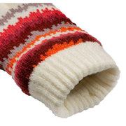 Dents Jacquard Contrasting Stipes Knitted Gloves - Winter White