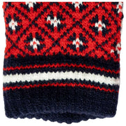 Dents Jacquard Fair Isle Knitted Gloves - Berry Red/Navy