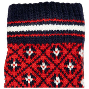 Dents Jacquard Fair Isle Knitted Gloves - Berry Red/Navy