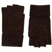 Dents Lymington Fingerless Knitted Gloves - Chocolate Brown